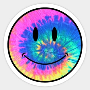 electric neon tie dye smiley face Sticker